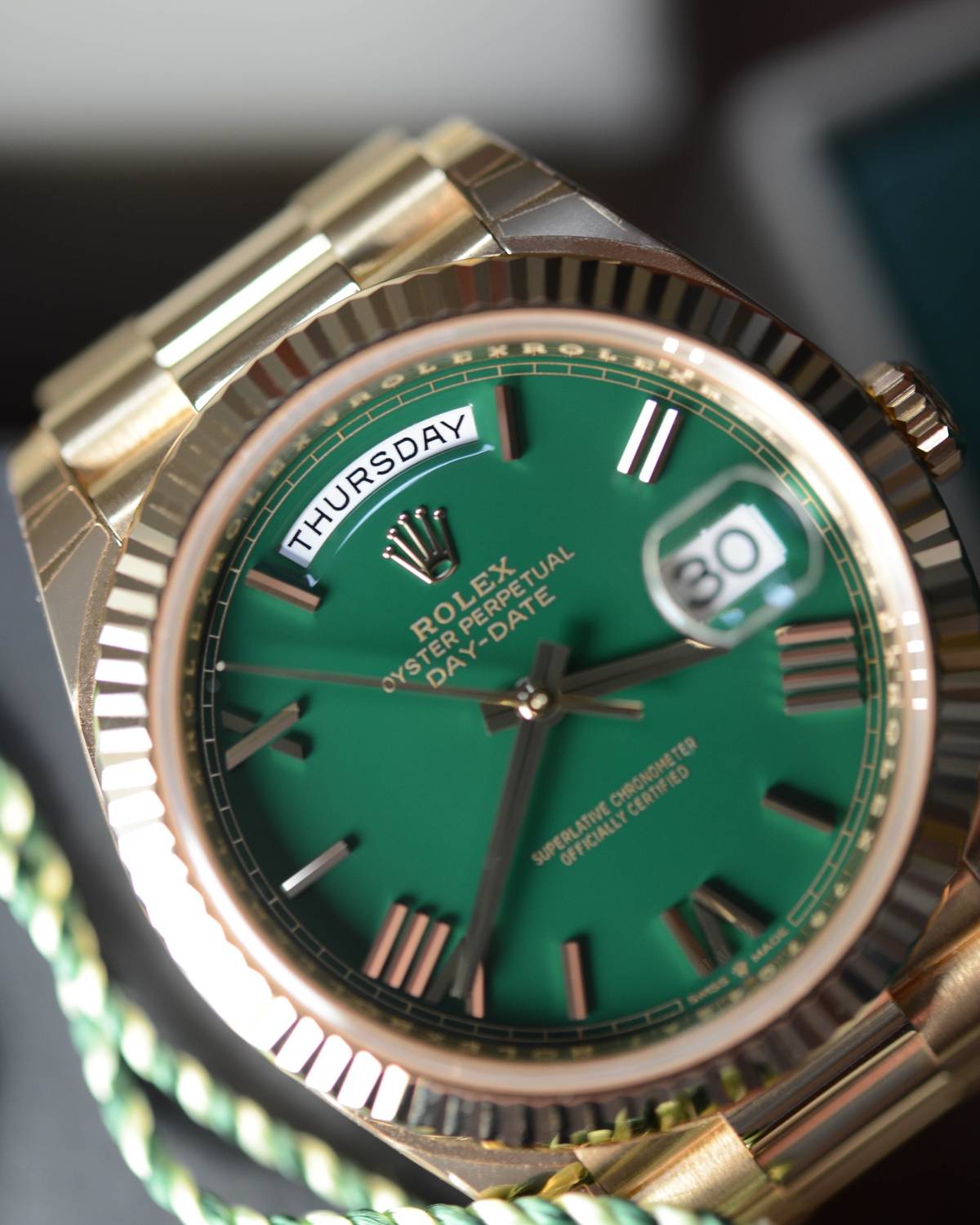 Rolex Day-Date – Green Dial | Yellow Gold