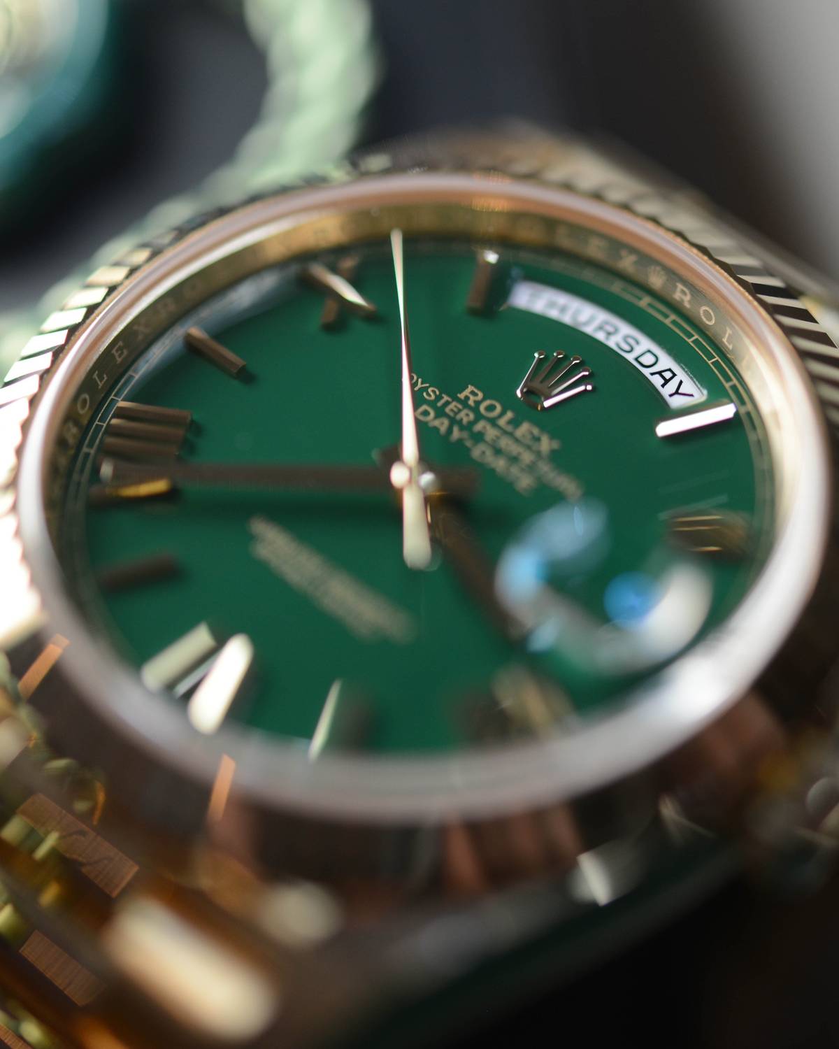Rolex Day-Date – Green Dial | Yellow Gold